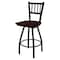 Holland Bar Stool Co 36" Swivel Bar Stool, Black Wrinkle, Dark Cherry Oak Seat 81036BWDCOak - alternate 1